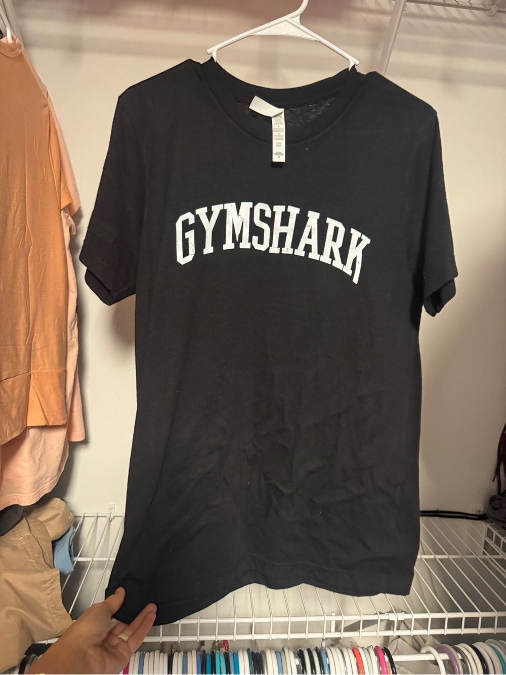 Bella Canvas Black T‑Shirt with White Gymshark Logo